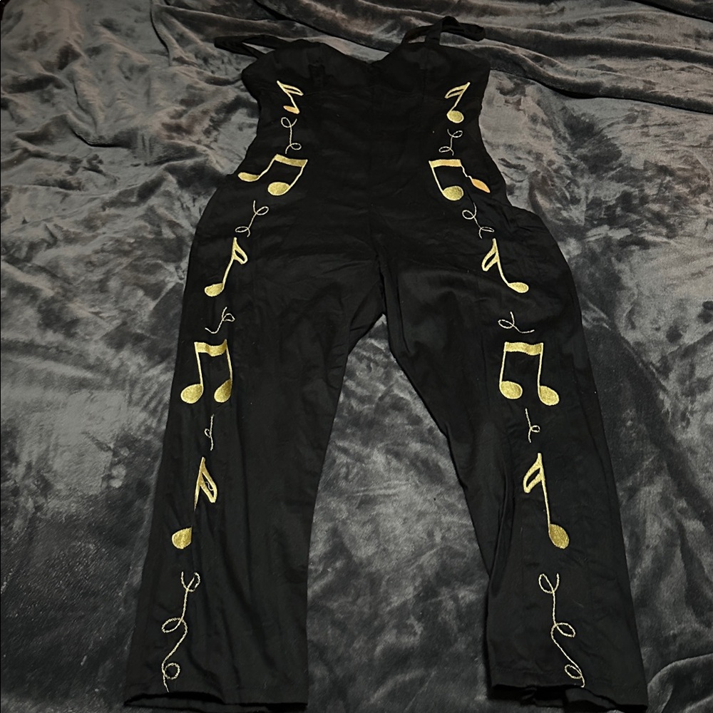 Bettie Page Black and Gold Jumpsuit - Picture 6 of 7